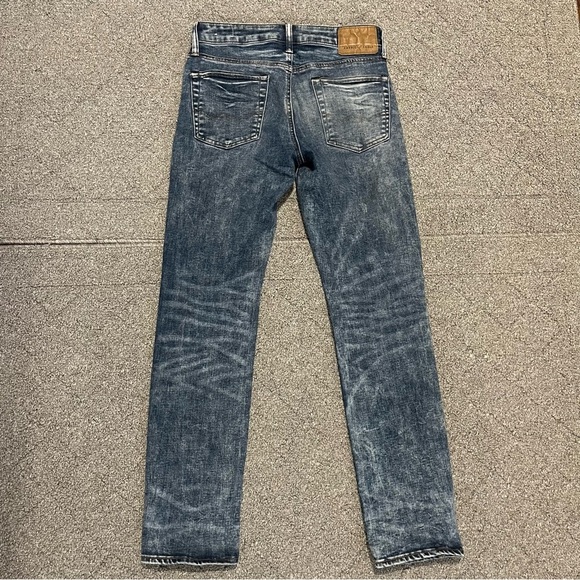 American Eagle Jeans Mens 29X30 Slim Fit Low Rise Flex Distressed Stone Wash - Picture 10 of 11
